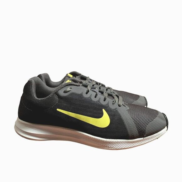 Nike Downshifter 8 Sneakers Youth 4.5 Gray Neon Swoosh Running Shoes 922853-008 - Picture 1 of 14
